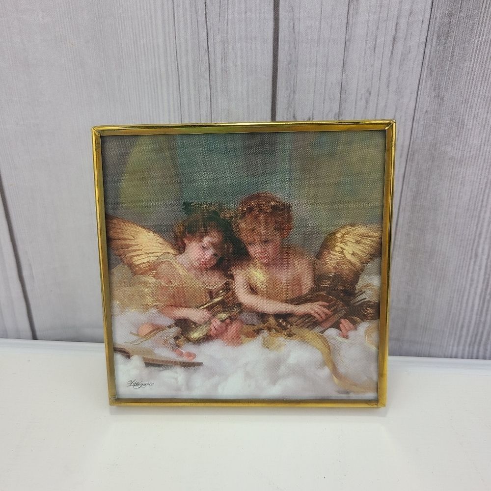 Lisa Jane- Angels With Lutes- Plaque #688226- Enesco Made In Mexico